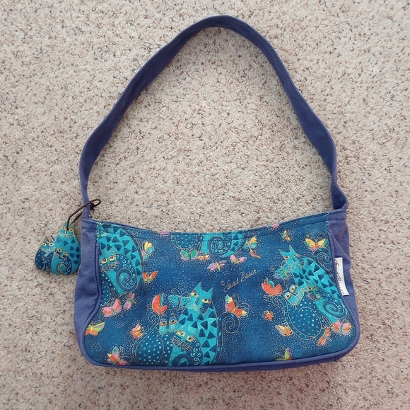 Laurel Burch Handbags - Laurel Burch Blue Cat Purse